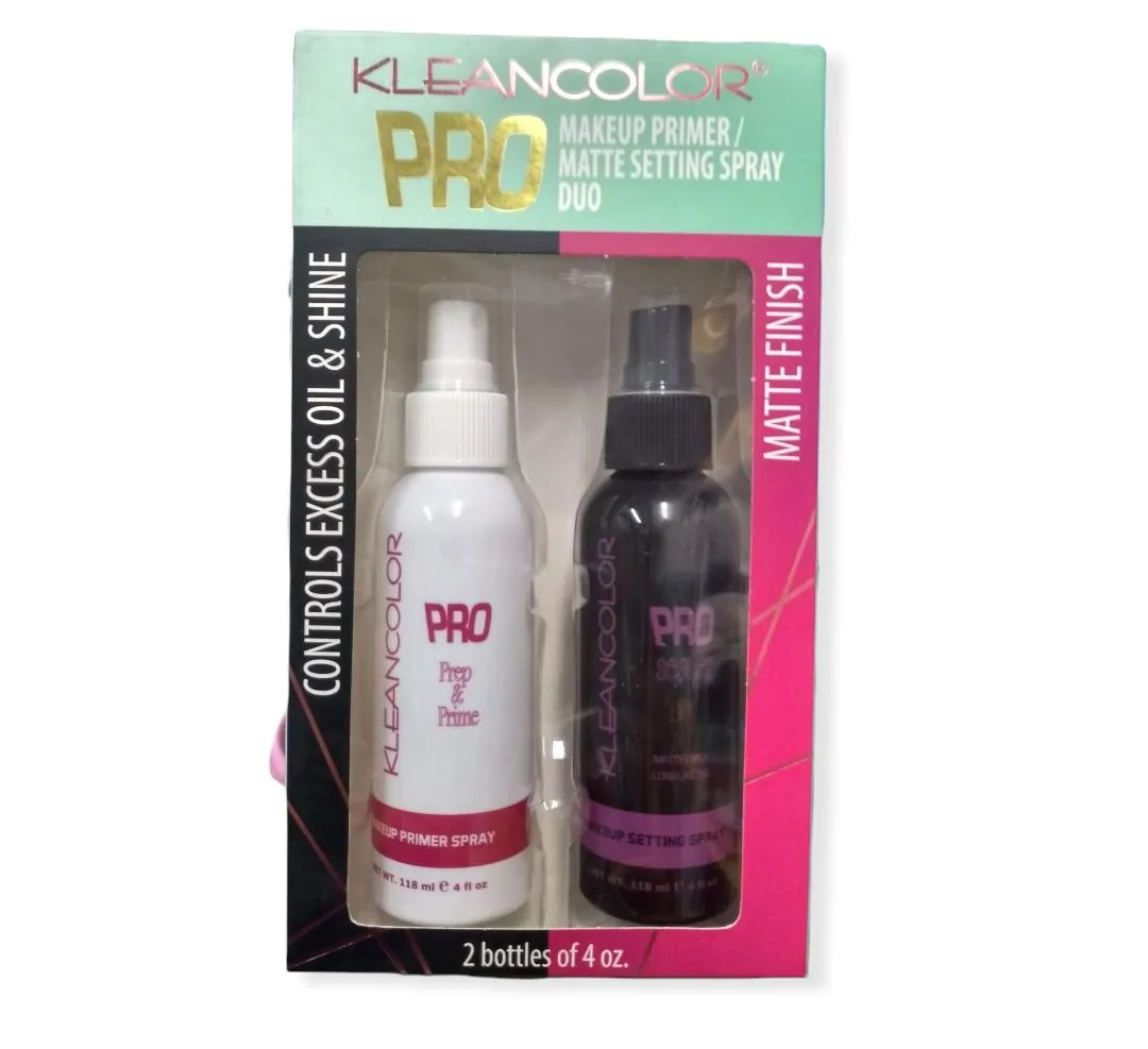 Kit Primer Y Finalizador Mate Spray De Maquillaje Kleancolor