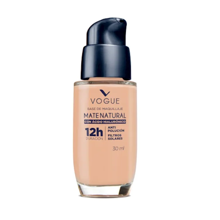 Base De Maquillaje Mate Natural Vogue Con Ácido Hialurónico x 30mL