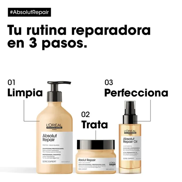 LOréal Mascarilla Reparadora Cabello Dañado Absolut Repair - Image 4