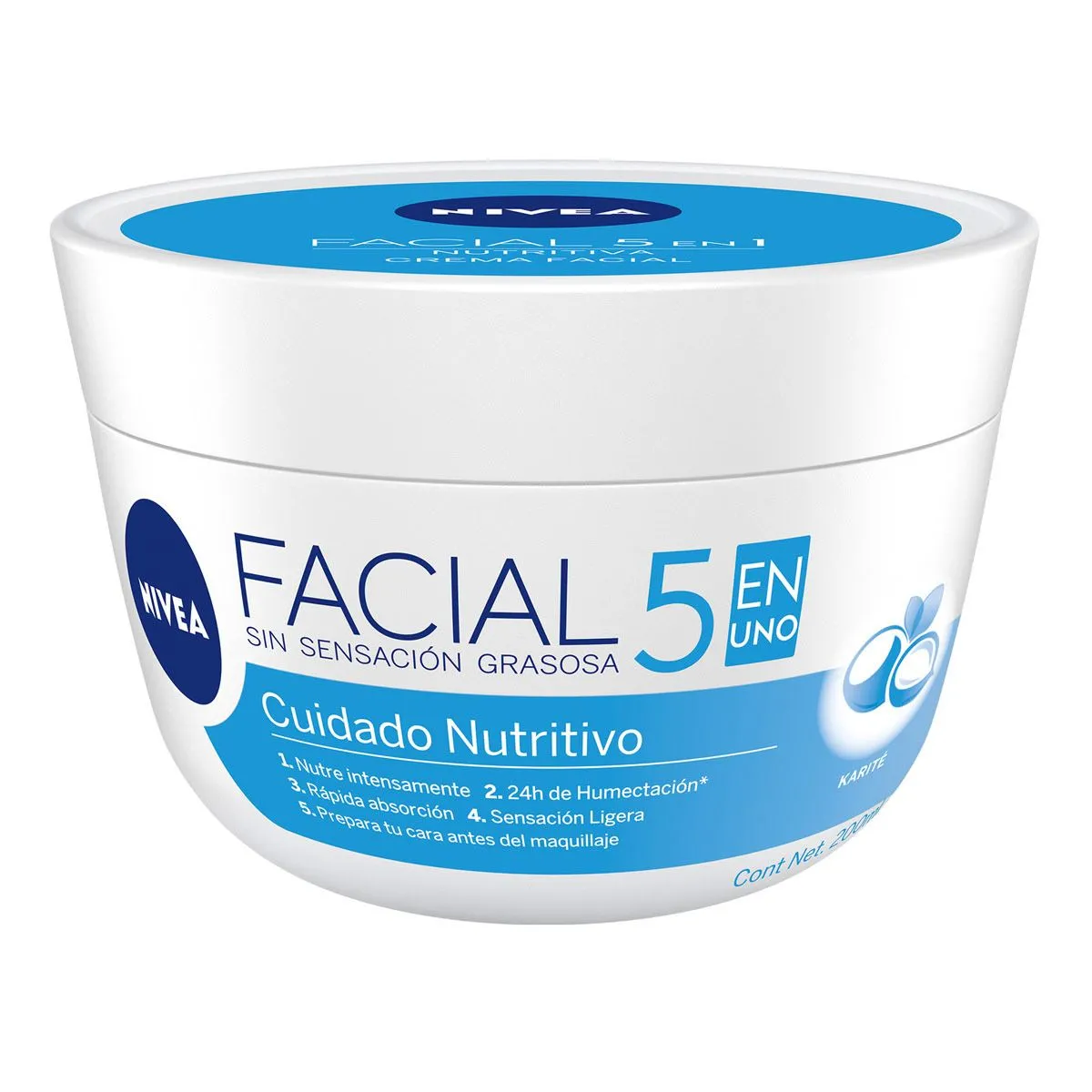 Crema Facial 5 En 1 Nutritiva Nivea X 200ml - Image 2