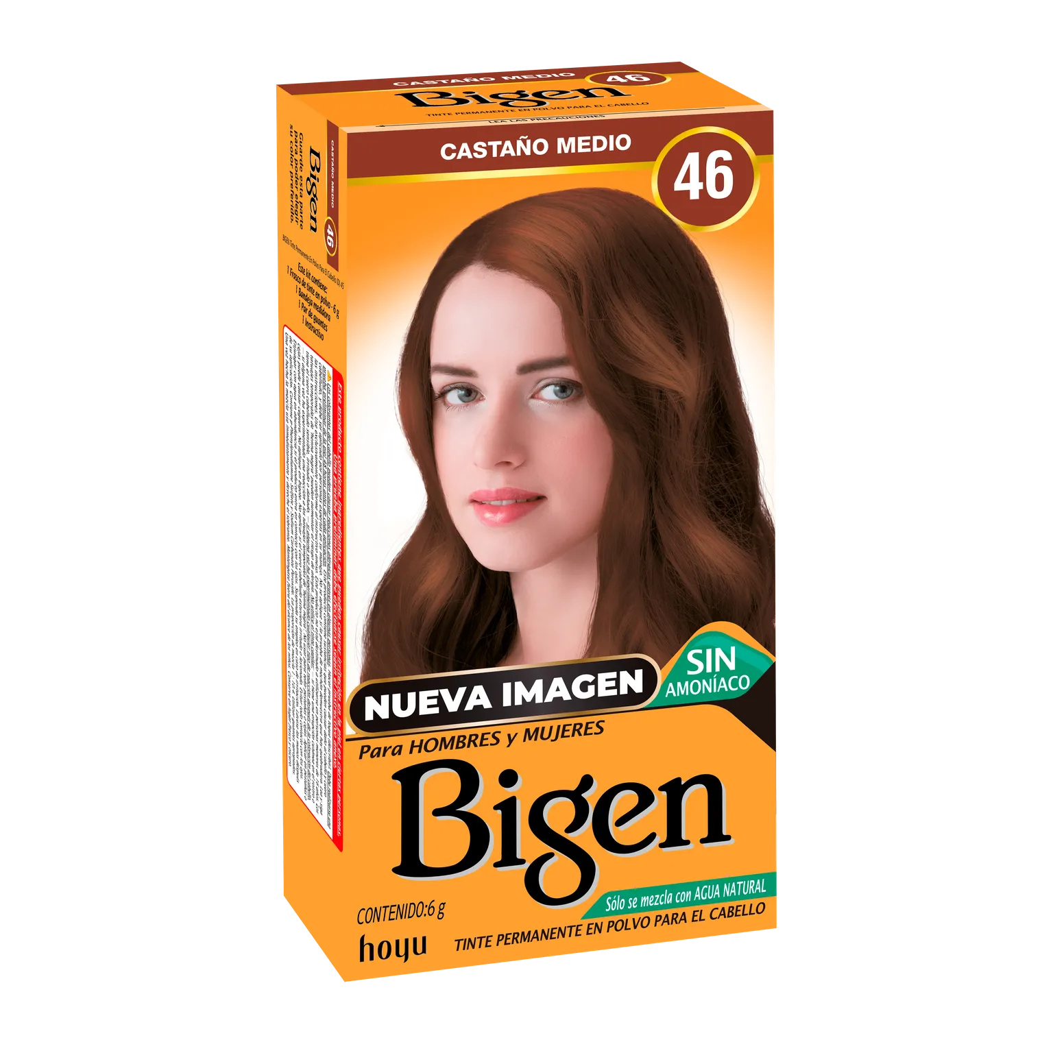 Bigen Tinte Capilar Permanente en Polvo Tono Castaño Medio 46